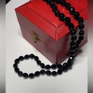 Elegant Black Beaded Necklace